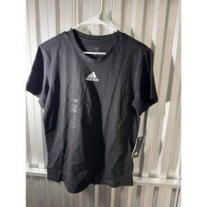 Large Adidas T-Shirt Tee Short Sleeve Black NWT